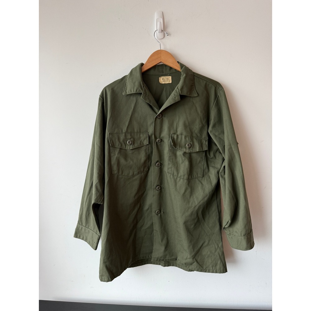 Vintage 1979 US Army OG-507 Utility Shirt Selma Military Fatigue 16.5x32 Large
